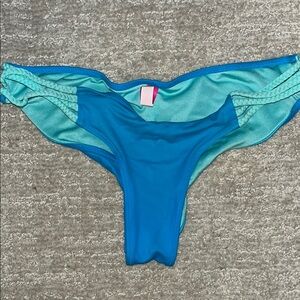 Blue Bikini Bottom with Braided Straps